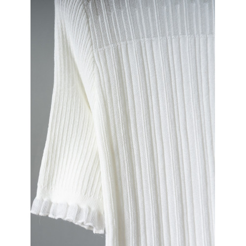 CandyCans 輕奢高級感坑條羊毛針織衫女歐根紗拼接透明打底衫上衣