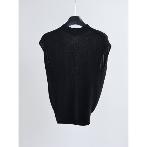 天絲+桑蠶絲半高領針織衫女夏季新款無袖修身顯瘦打底衫內搭上衣