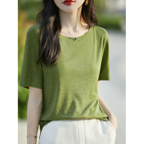 「精品款」夏季萊賽爾經圓領短袖  【人手】夏天溫暖的面膜衫