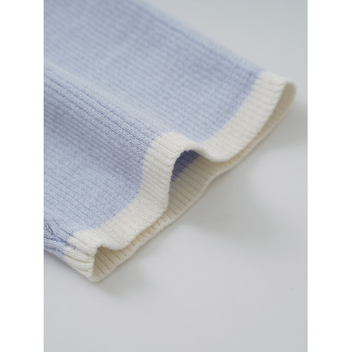 三色領 細針 高支長絨棉 短袖針織衫女士薄款打底衫夏季 修身款 6