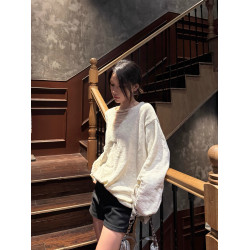 UNIQUEMOI破壞V領慵懶風寬松秋冬針織毛衣小衆潮流打底衫薄款男女