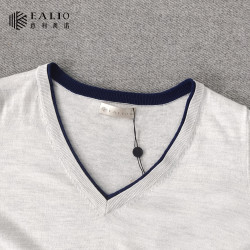 EALIO女士V領套頭長袖純色打底衫針織衫19101
