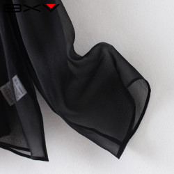 BXV黑色防曬衣真絲罩衫女2025夏新款套頭露背防曬服桑蠶絲上衣潮