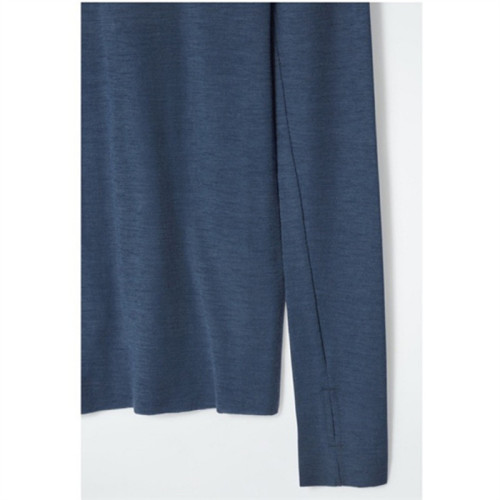 原單折釦女裝 修身版型長袖指孔羊毛打底衫薄內搭上衣0989043031