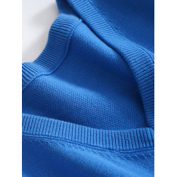 意大利單 100%全棉針織衫女士V領打底衫長袖春秋單穿薄款毛衣寬松