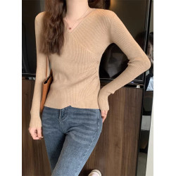 早春chic上衣低領打底衫女2025新款內搭高級感開春韓系穿搭針織衫