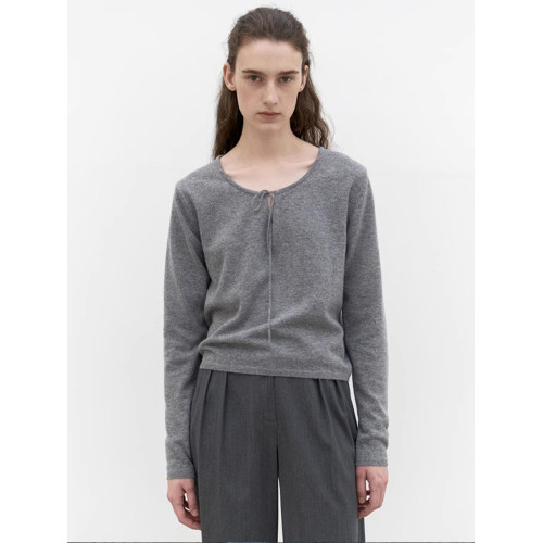 lerobe美娜羊毛針織衫女2025春季新款內搭打底衫休閒時尚圓領毛衣