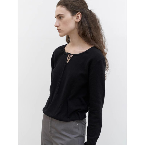 lerobe美娜羊毛針織衫女2025春季新款內搭打底衫休閒時尚圓領毛衣