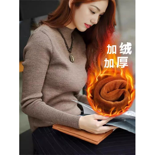 東北加厚加絨防寒針織衫哈爾濱雪鄕旅遊保暖裝備女士毛衣打底衫潮