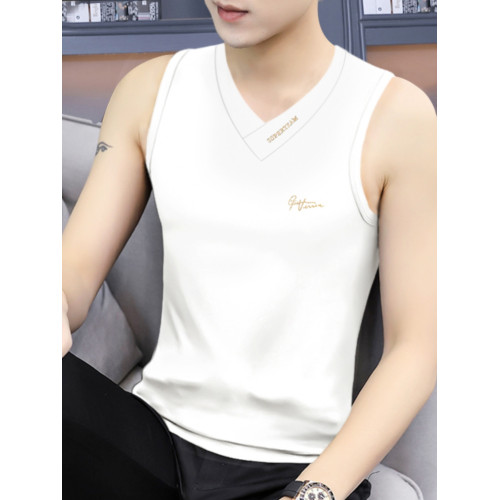 男款潮流莫代爾背心春夏修身運動跨欄外穿無袖T恤V領打底汗衫潮牌