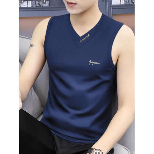 男款潮流莫代爾背心春夏修身運動跨欄外穿無袖T恤V領打底汗衫潮牌