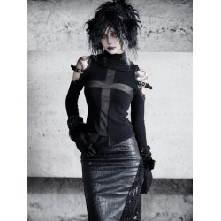 血液供給原創◆蛇瞳之影 加厚羊絨兩穿高領圍脖打底衫內搭上衣女