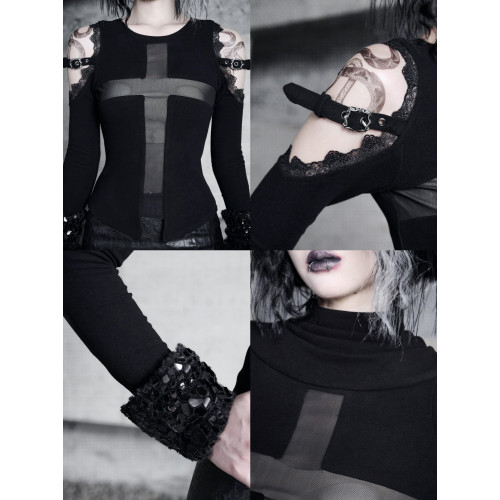 血液供給原創◆蛇瞳之影 加厚羊絨兩穿高領圍脖打底衫內搭上衣女