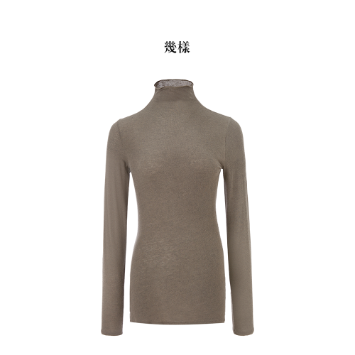 幾樣GEIJOENG日本彈力針織卷邊半高領修身針織打底衫J24AT3337