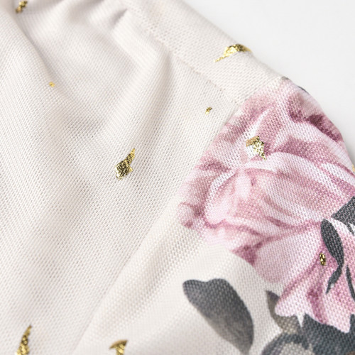 奧萊品牌折釦 JR春裝2025新款 甜美氣質長袖高彈印花針織打底衫女