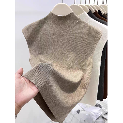 2025新款韓版修身顯瘦半高領針織衫女內搭打底衫無袖背心上衣外穿