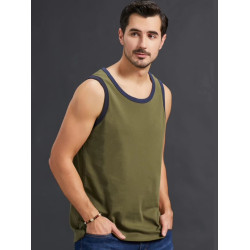 100%棉跑步夏季百搭純棉跨欄背心坎肩T恤運動健身寬松打底汗衫男