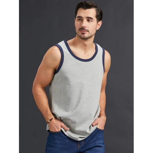 100%棉跑步夏季百搭純棉跨欄背心坎肩T恤運動健身寬松打底汗衫男