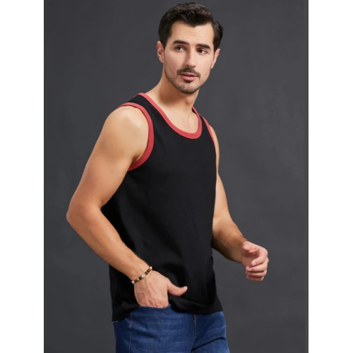 100%棉跑步夏季百搭純棉跨欄背心坎肩T恤運動健身寬松打底汗衫男