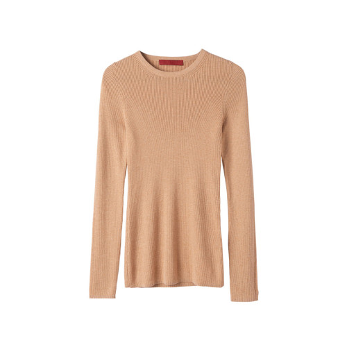 爆美！客供！精細高級羊絨衫基礎款針織打底衫女圓領修身純色顯瘦