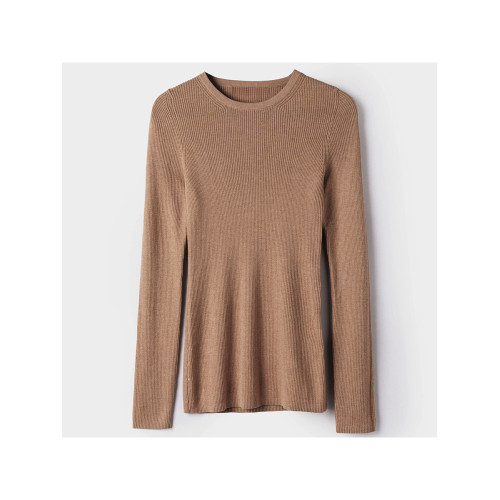 爆美！客供！精細高級羊絨衫基礎款針織打底衫女圓領修身純色顯瘦