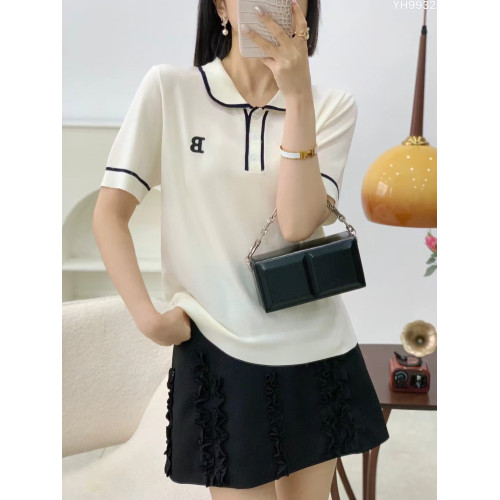 O歐洲站2025春夏新款翻領針織衫女修身顯瘦洋氣百搭打底衫上衣