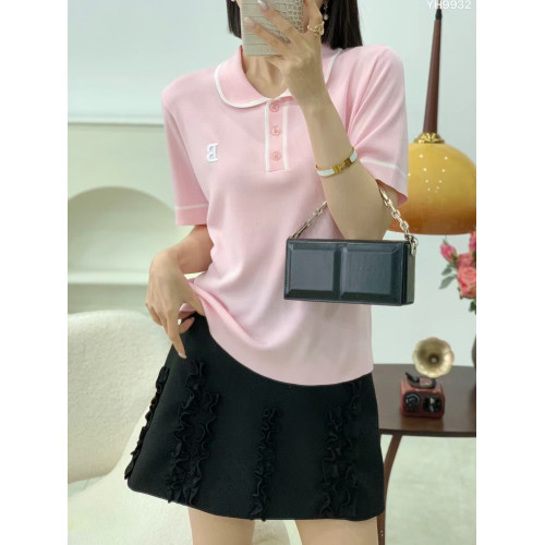 O歐洲站2025春夏新款翻領針織衫女修身顯瘦洋氣百搭打底衫上衣