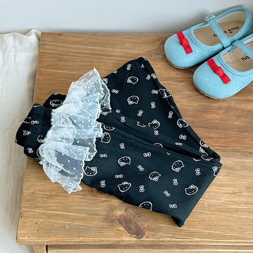 童裝嬰兒裝親子裝褲子HS62068蕾絲印花打底褲