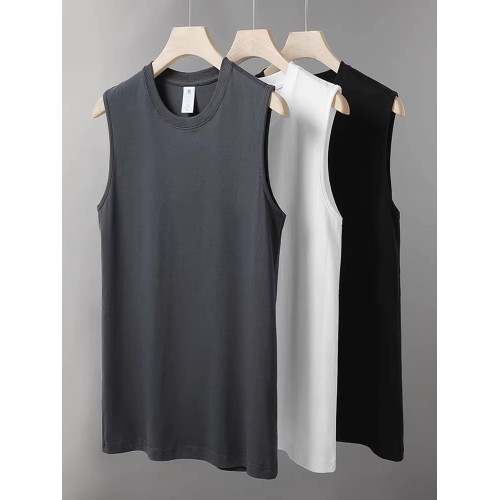 高級純棉背心男士夏季薄款2025新款健身運動外穿坎肩無袖T恤男款