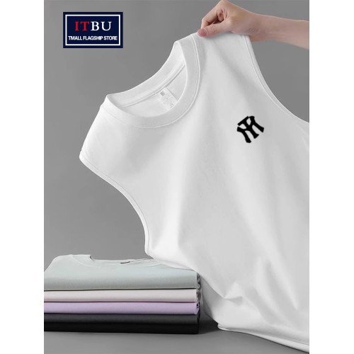 高級純棉背心男士夏季薄款2025新款健身運動外穿坎肩無袖T恤男款