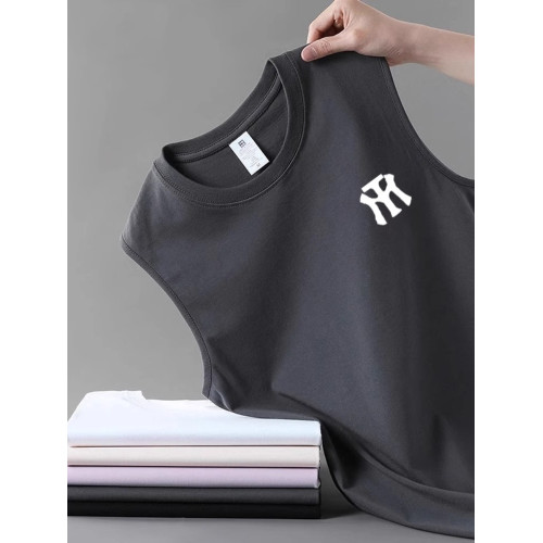 高級純棉背心男士夏季薄款2025新款健身運動外穿坎肩無袖T恤男款