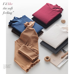 超好穿 桑蠶絲自髮熱加絨打底衫秋冬新款 修身純色百搭顯瘦