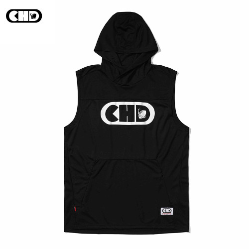 CHD青年兒童 連帽背心美式橄欖球夏季速乾無袖休閒運動坎肩冰絲男