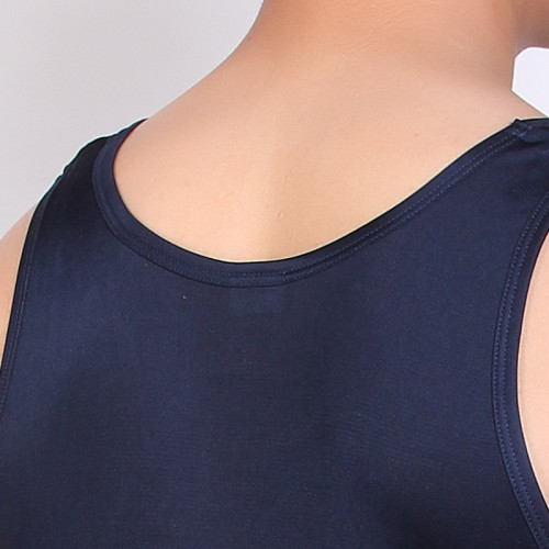 D12桑蠶絲背心男夏薄款大碼寬松針織真絲彈力背心夏季運動無袖T恤