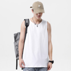 坎肩背心男夏季純棉打底衫跨欄汗衫t恤運動二道工字兩根筋背心男