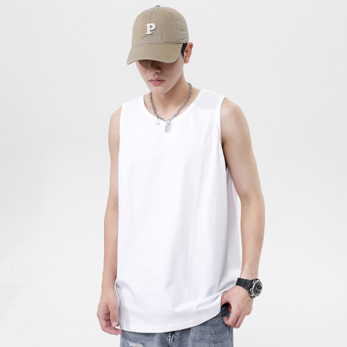 坎肩背心男夏季純棉打底衫跨欄汗衫t恤運動二道工字兩根筋背心男