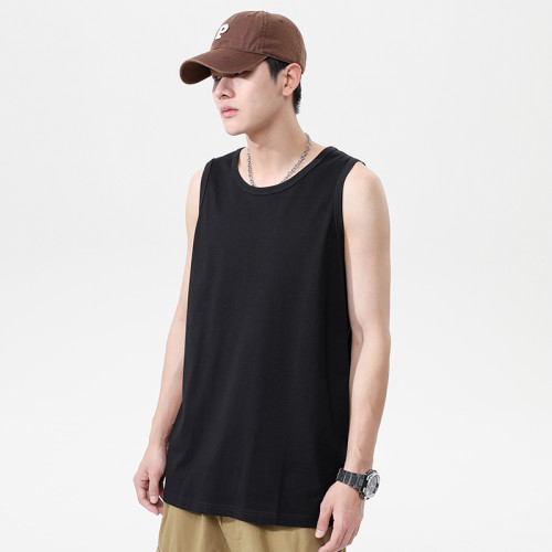 坎肩背心男夏季純棉打底衫跨欄汗衫t恤運動二道工字兩根筋背心男