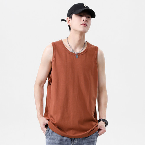 坎肩背心男夏季純棉打底衫跨欄汗衫t恤運動二道工字兩根筋背心男