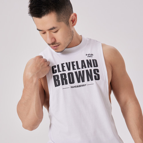 hansbenny2024夏季純棉背心男無袖圓領潮牌圓領坎肩潮牌休閒運動