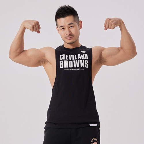 hansbenny2024夏季純棉背心男無袖圓領潮牌圓領坎肩潮牌休閒運動