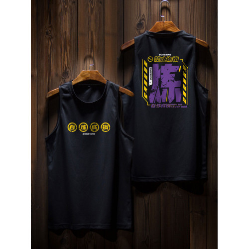 無袖t恤夏季百鍊健身上衣衣服擼鐵訓練背心男士寬松美式運動速乾