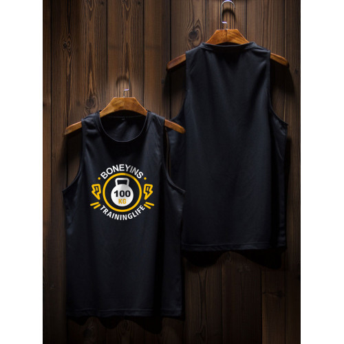 無袖t恤夏季百鍊健身上衣衣服擼鐵訓練背心男士寬松美式運動速乾