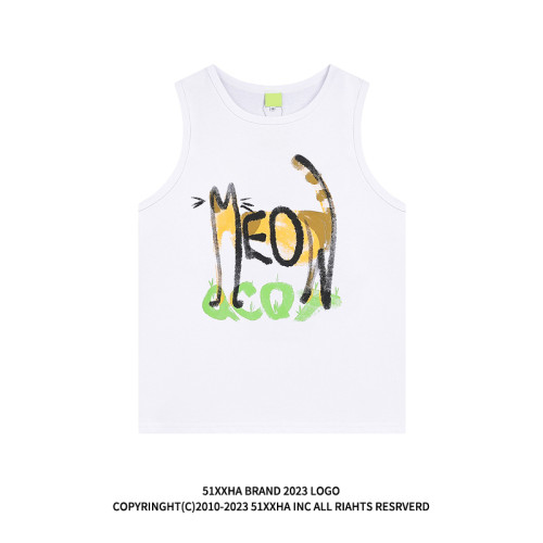 51嘻哈多巴胺甜辣趣味印花情侶坎肩背心男女夏季潮牌運動無袖T恤