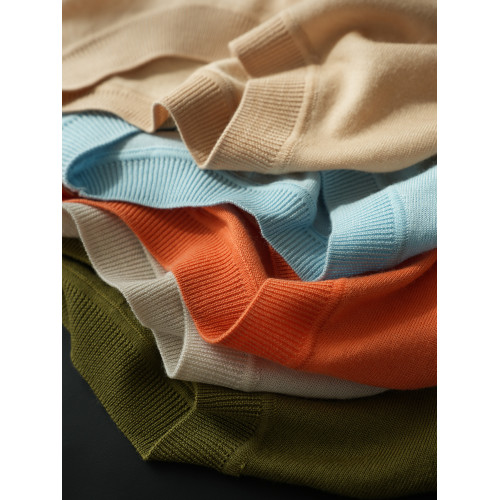 福利款 無補 女士全羊毛針織衫 圓領五分袖打底衫 中袖 春秋款