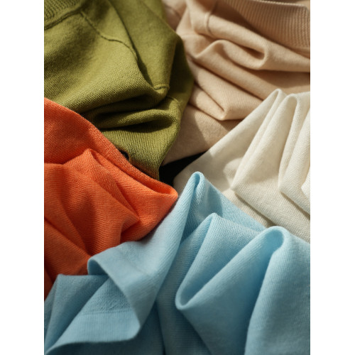 福利款 無補 女士全羊毛針織衫 圓領五分袖打底衫 中袖 春秋款