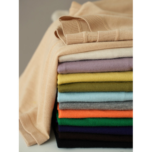 福利款 無補 女士全羊毛針織衫 圓領五分袖打底衫 中袖 春秋款