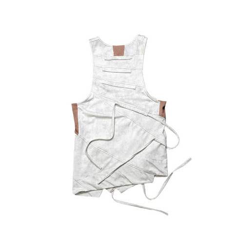 CHAUNK先鋒沙丘廢土解搆不對稱純棉蠟染做舊水洗流蘇無袖T恤背心