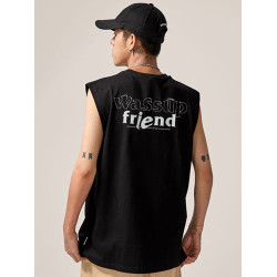 WASSUP HEODS無袖背心男士夏季潮牌健身運動坎肩衣服男裝短袖t恤