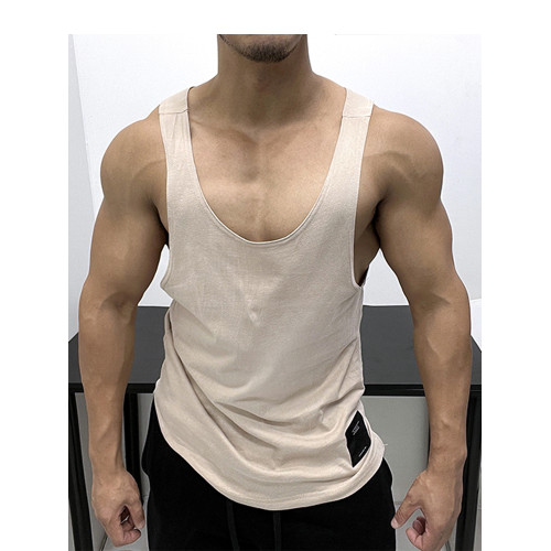 性感但不誇張!低胸寬松純棉背心無袖T恤顯身材體育生運動健身修身