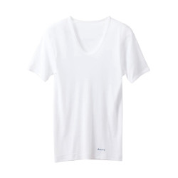 日本製asamerry男士 日系夏季商務打底U領背心短袖體恤純白七分褲